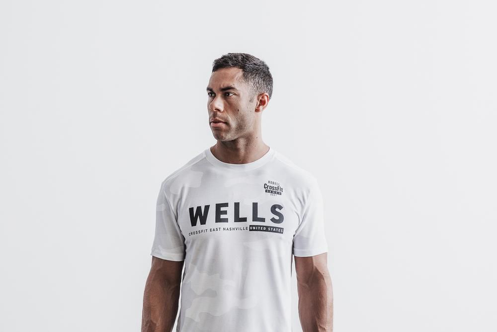 Jerseys NOBULL Homme Blanche Camouflage - NOBULL Crossfit Games® 2021 (Wells),France (0148-TUCQM)